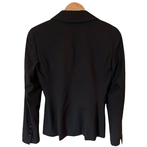 ESCADA Black Blazer Jacket Single Breasted Wool Career Slim Tailored 34 EUC - Picture 6 of 7